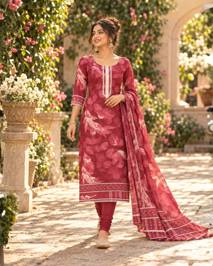 Botanical Print Suit Set