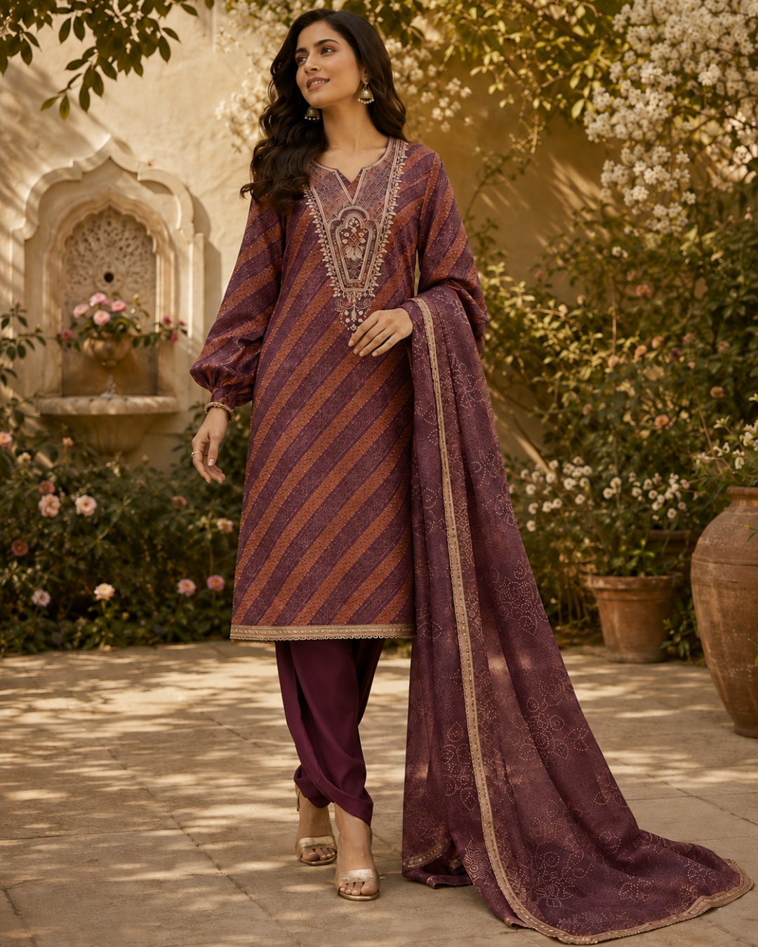 Folk Stripe Suit - Unstitched