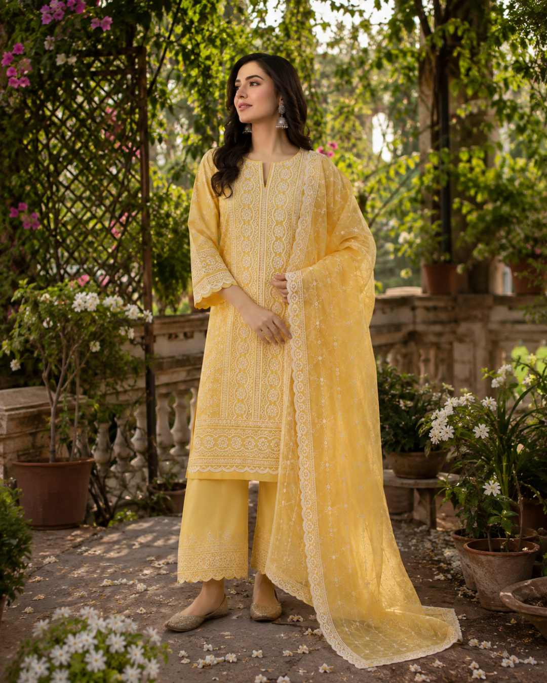 Classic Chikankari Suit - Unstitched