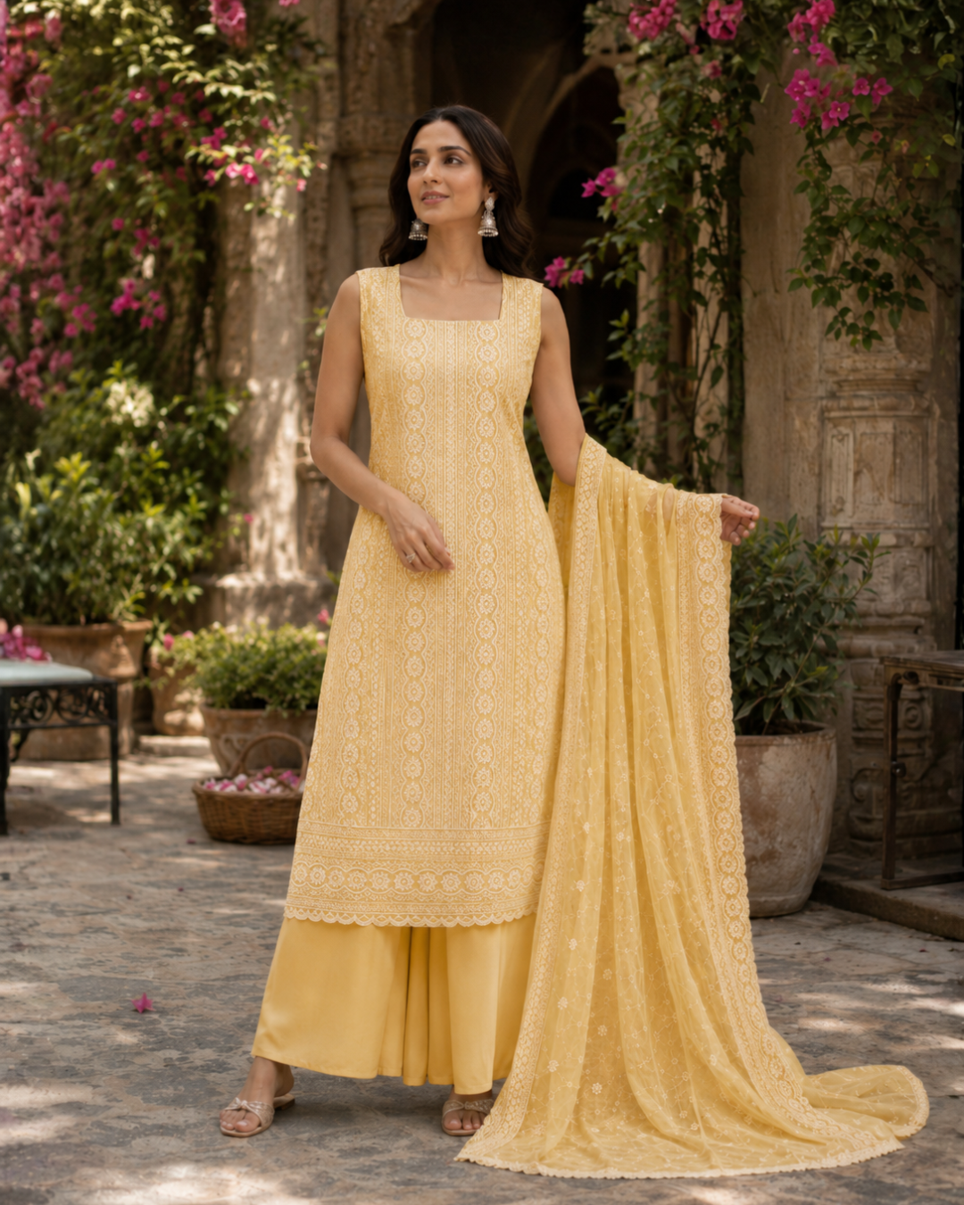Classic Chikankari Suit - Unstitched
