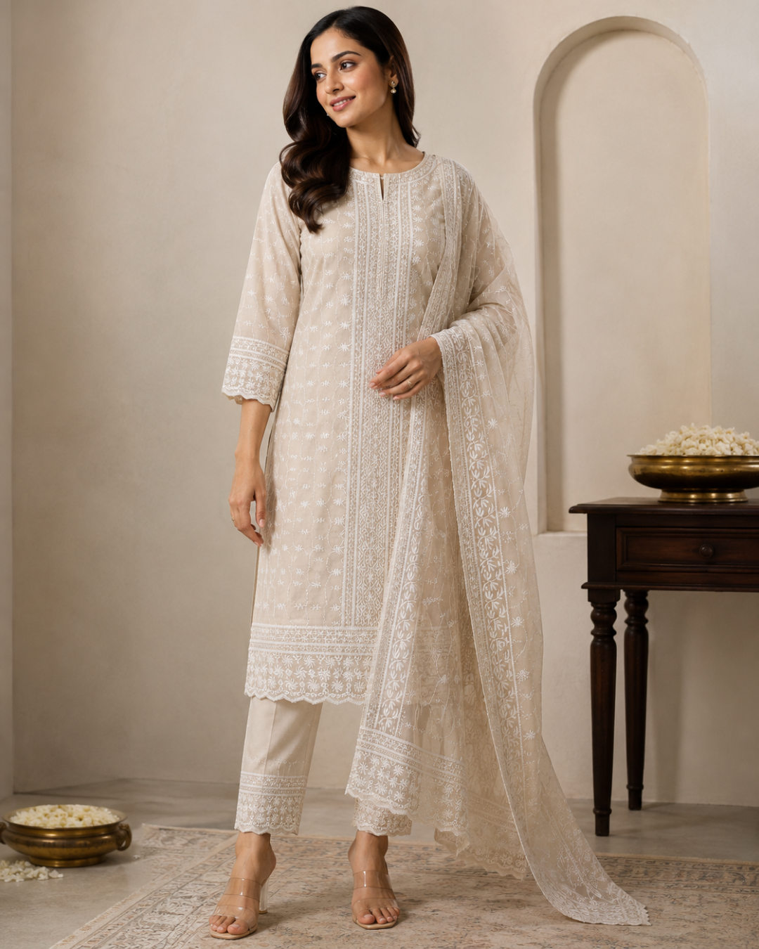 Delicate Chikankari Suit - Unstitched