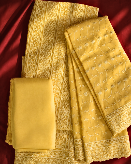 Delicate Chikankari Suit - Unstitched