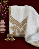 Gold Zari Embroidered Suit - Unstitched