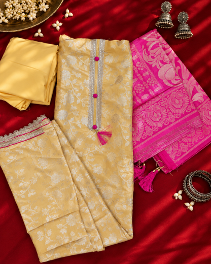 Contrast Threads Suit Set