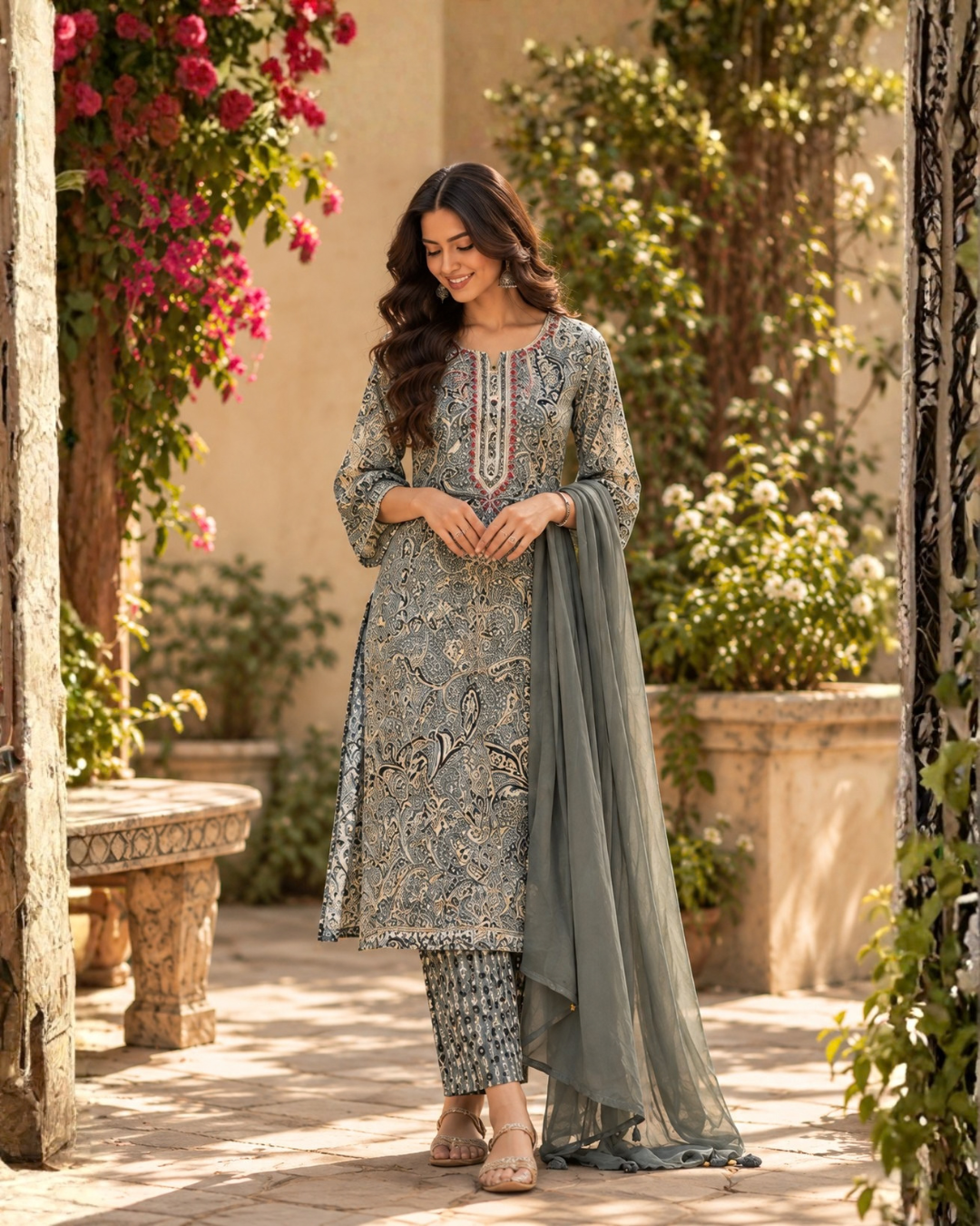 Paisley Thread Suit Set