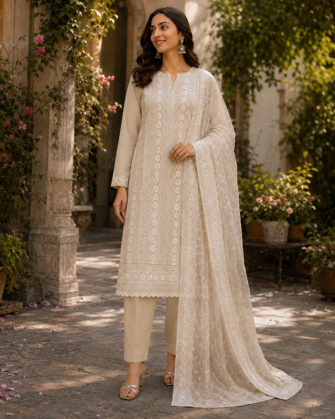 Classic Chikankari Suit - Unstitched