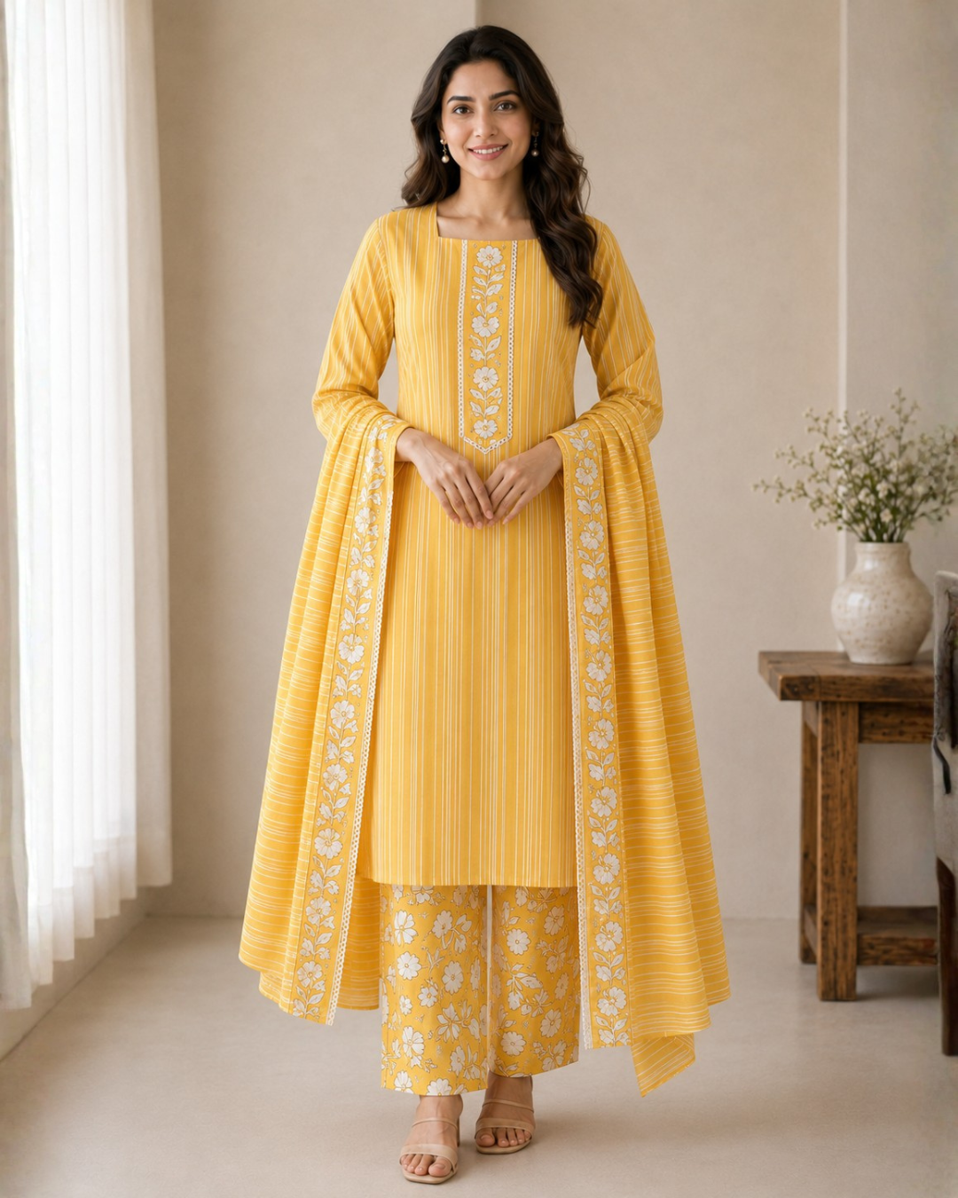 Classic Floral Suit - Unstitched