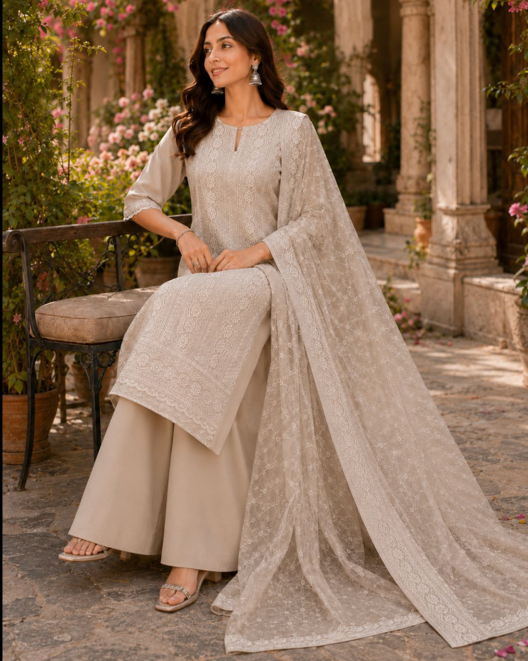 Classic Chikankari Suit - Unstitched