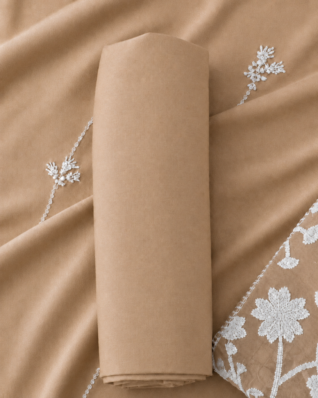 Floral Lace Embroidered Suit - Unstitched