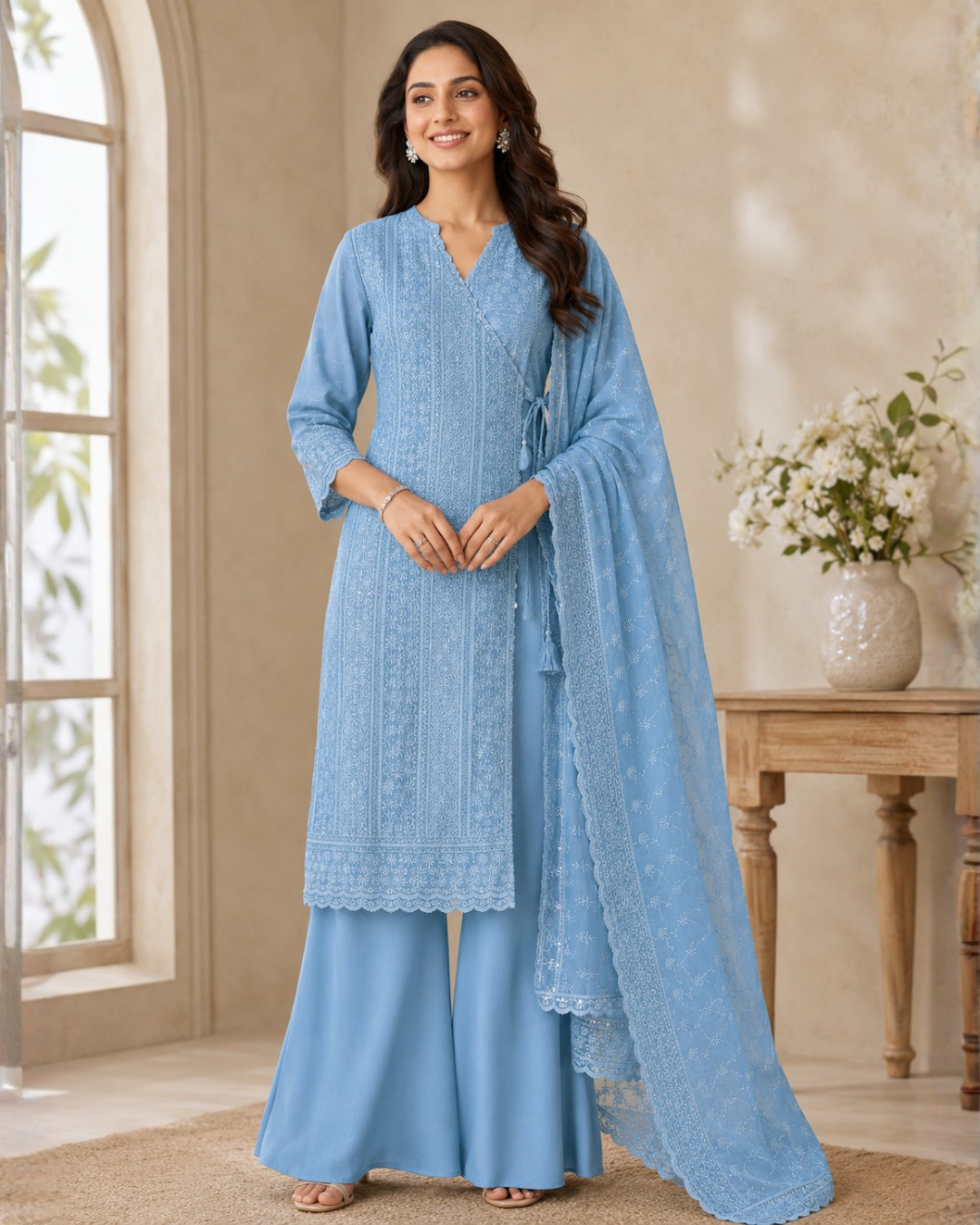 Delicate Chikankari Suit - Unstitched