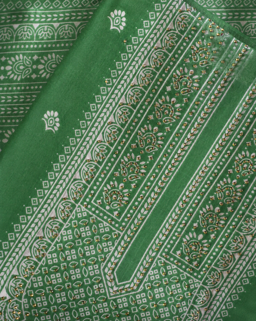 Heritage Block Print Suit - Unstitched