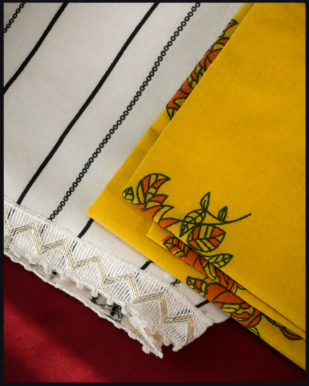 Yellow Floral Printed Suit - Unstitched