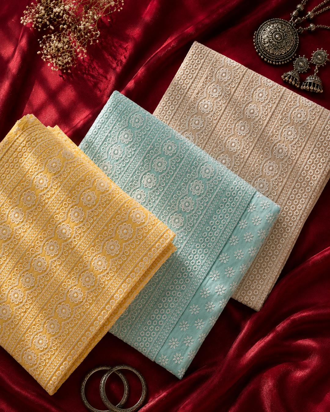 Classic Chikankari Suit - Unstitched