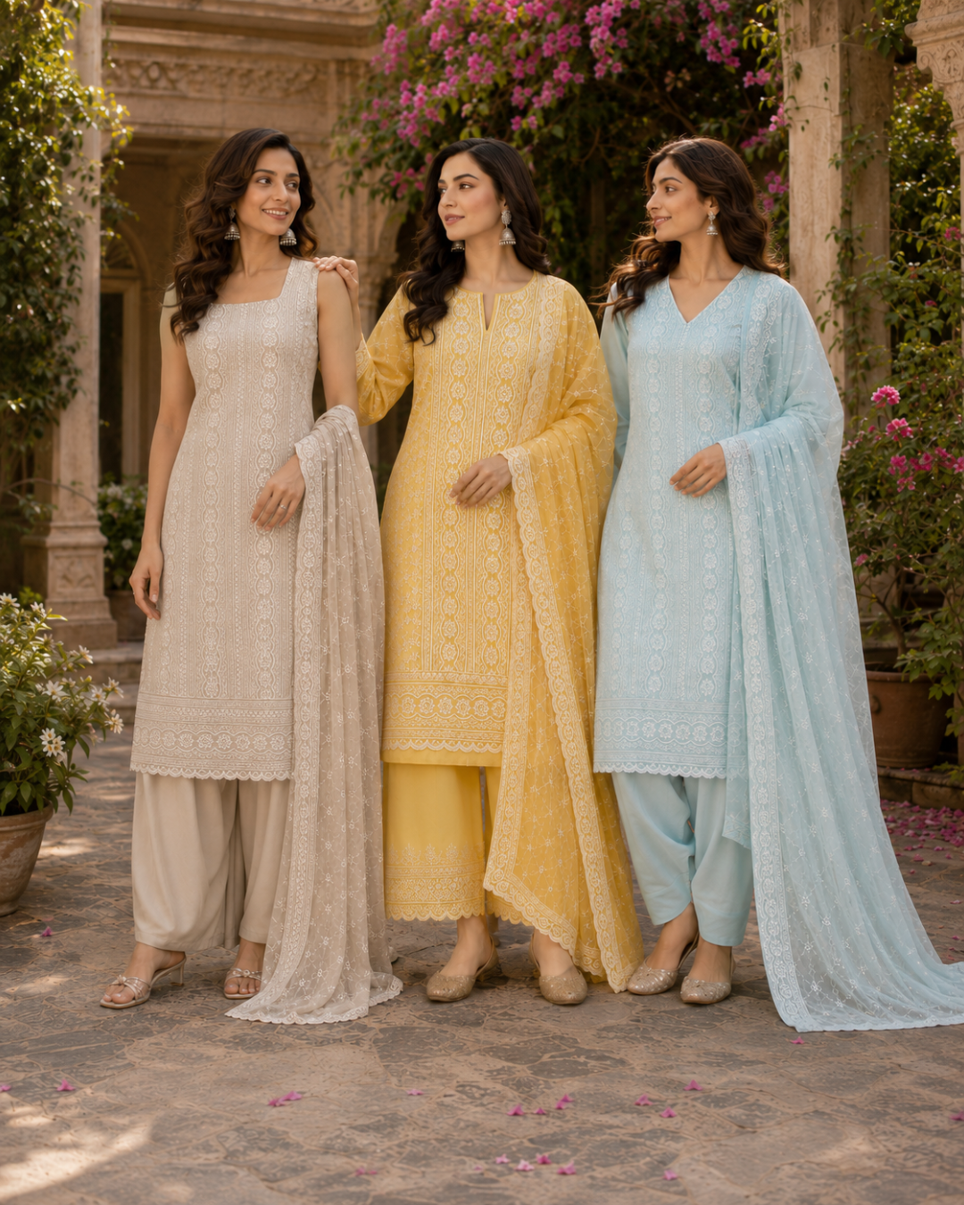 Classic Chikankari Suit - Unstitched