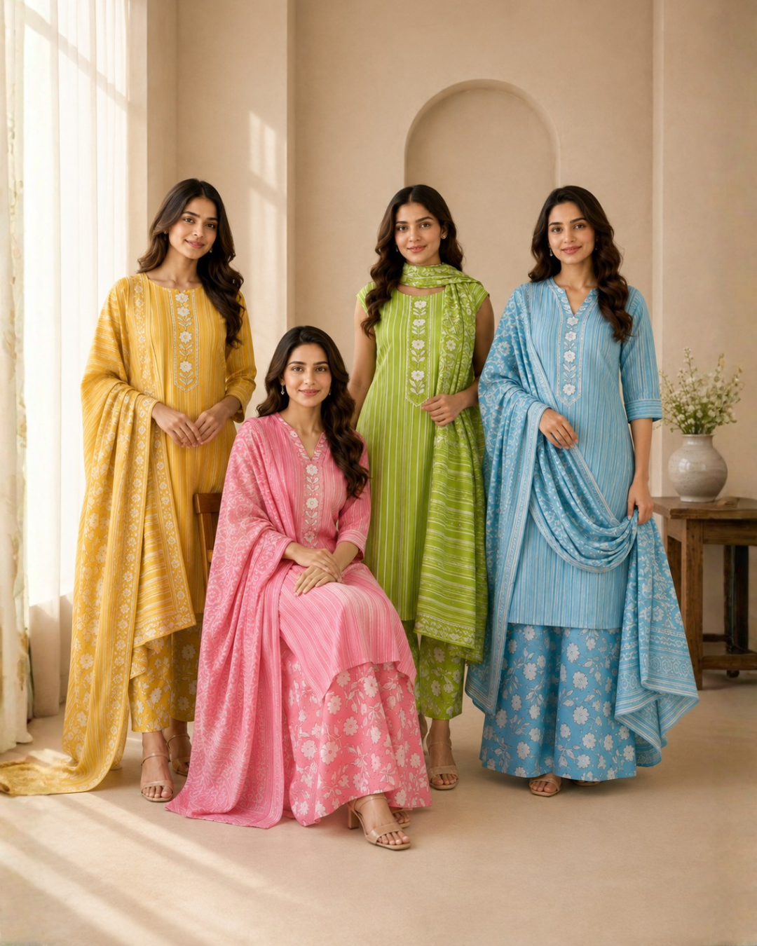 Classic Floral Suit - Unstitched