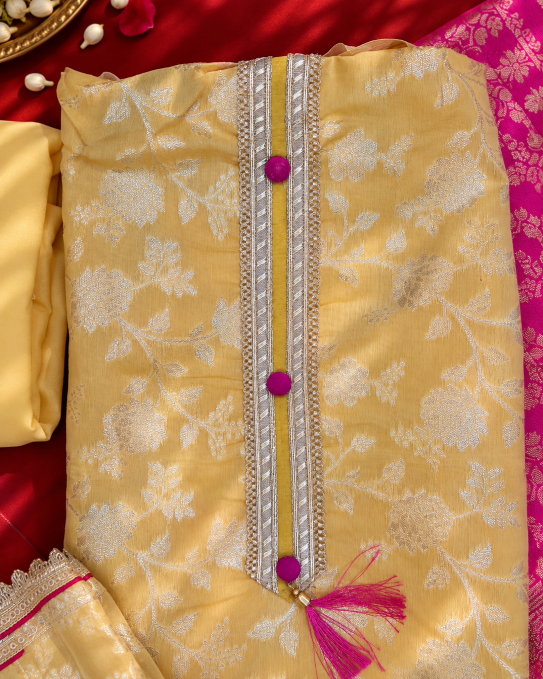 Contrast Threads Suit Set