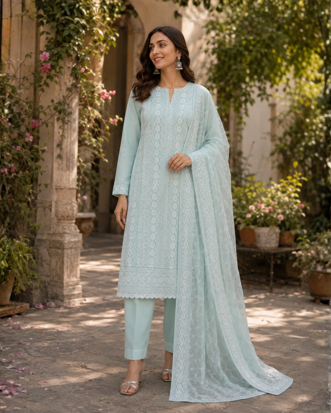 Classic Chikankari Suit - Unstitched
