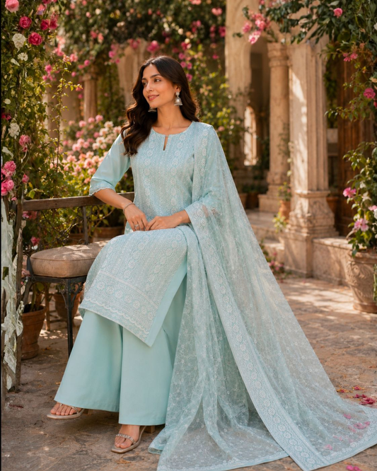 Classic Chikankari Suit - Unstitched