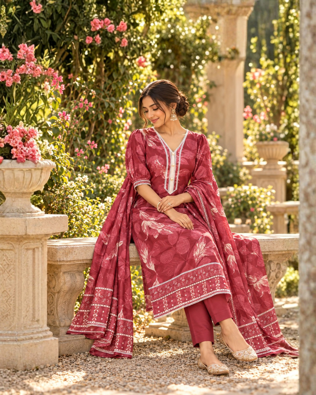 Botanical Print Suit Set