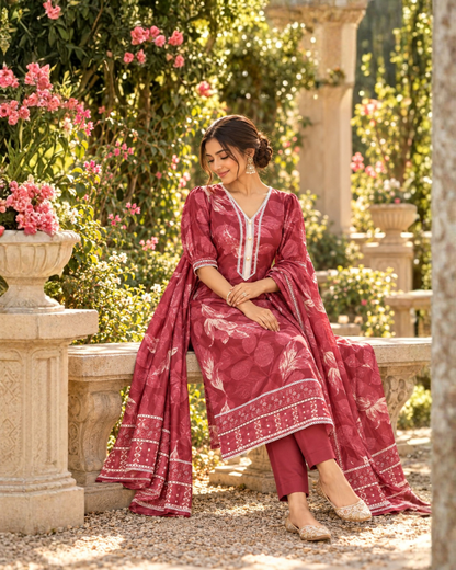Botanical Print Suit Set