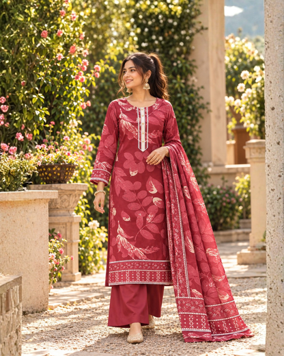 Botanical Print Suit Set