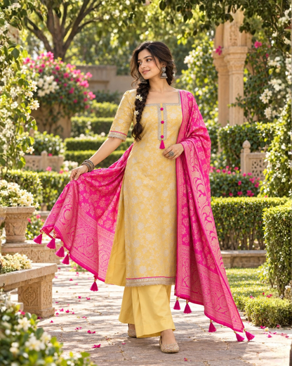 Contrast Threads Suit Set