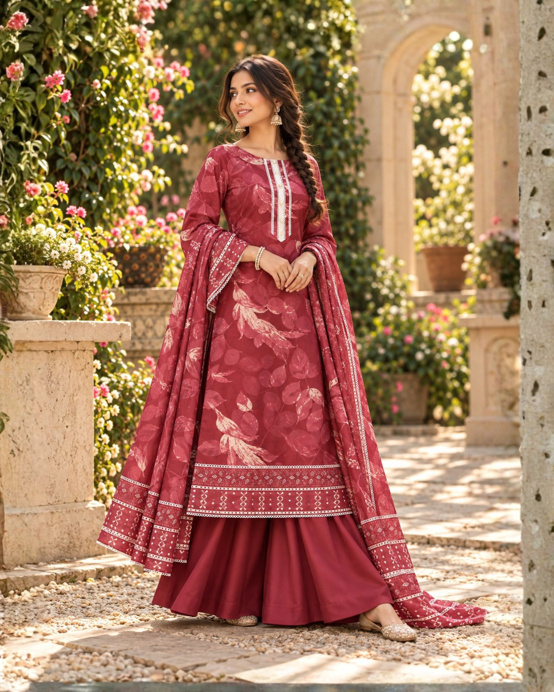 Botanical Print Suit Set