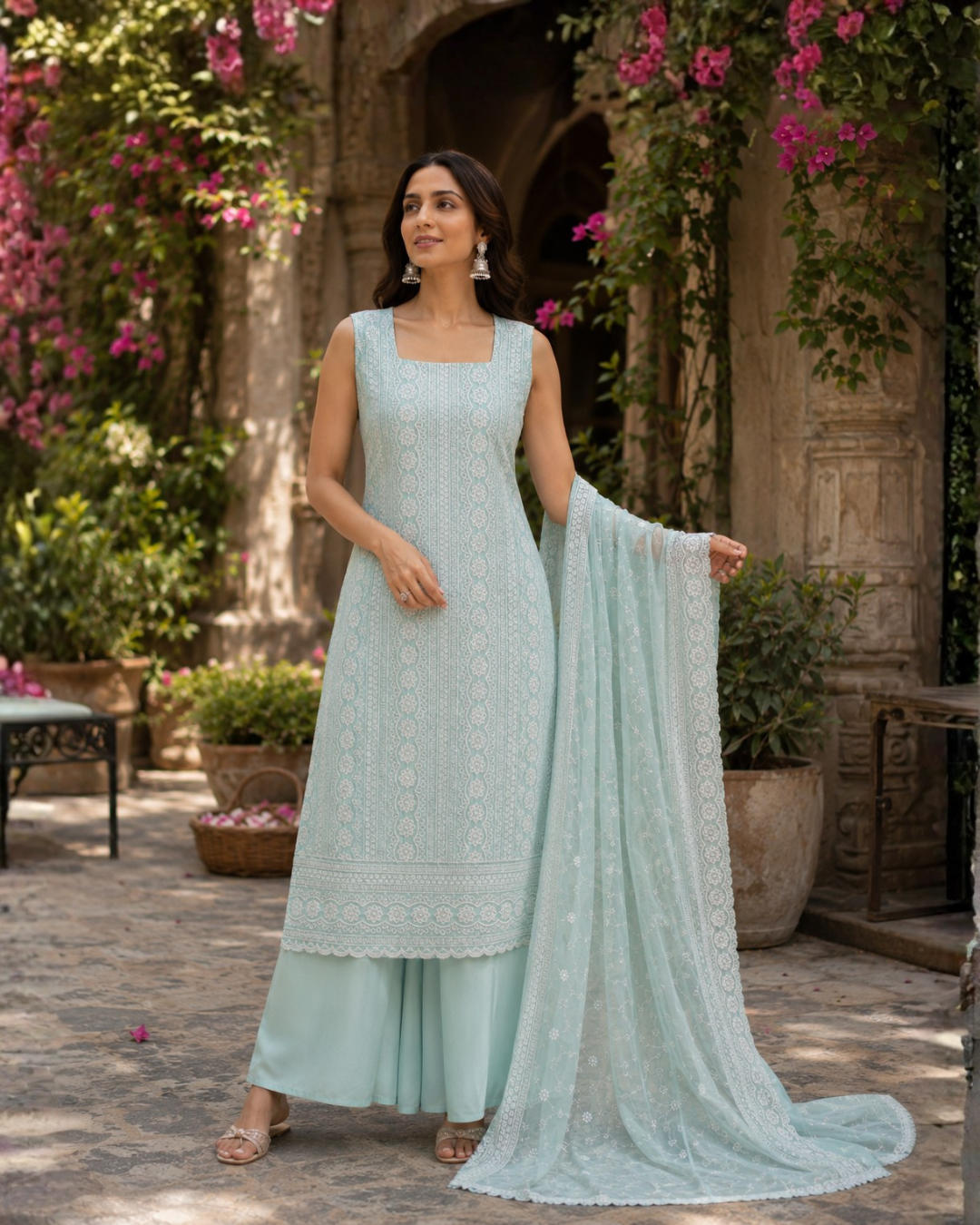 Classic Chikankari Suit - Unstitched