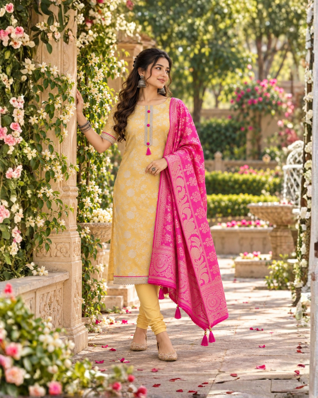 Contrast Threads Suit Set